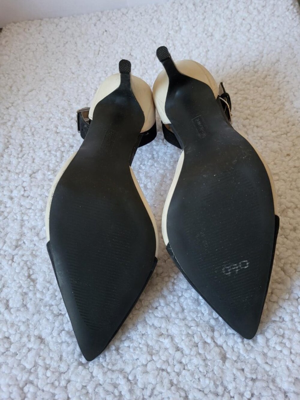 STEVEN by STEVE MADDEN 4" BLACK-WINTER WHITE TWO TONE HEELS - SIZE 7 - NWOT - Picture 10 of 10